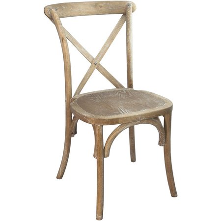FLASH FURNITURE Advantage Natural With White Grain X-Back Chair X-BACK-NWG